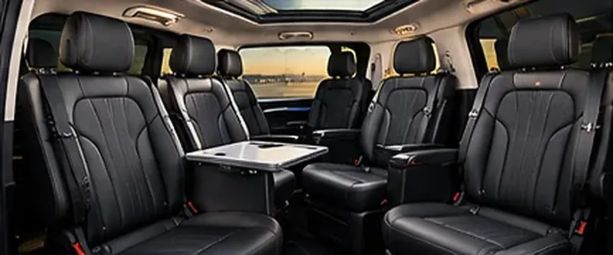 Intérieur cuir d'une Mercedes Classe V